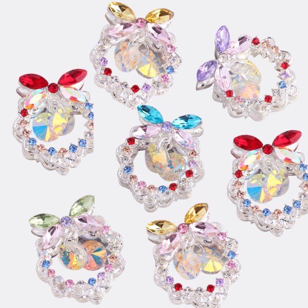 Wholesale 3D bow-shaped crystal alloy rhinestone ball with straight hole
