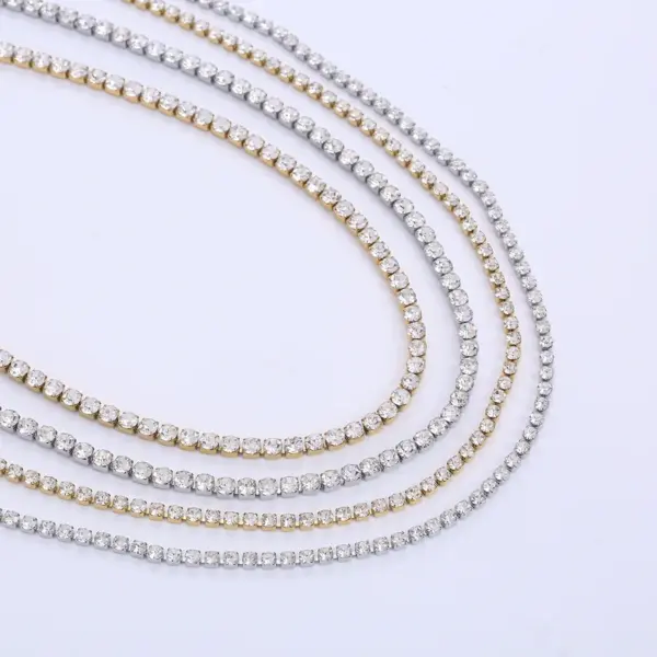 Wholesale PVD Coated 18K Gold Plated Solid Color 304 Stainless Steel Simple Style Shiny Waterproof Non Tarnish 304 Stainless Steel Necklace