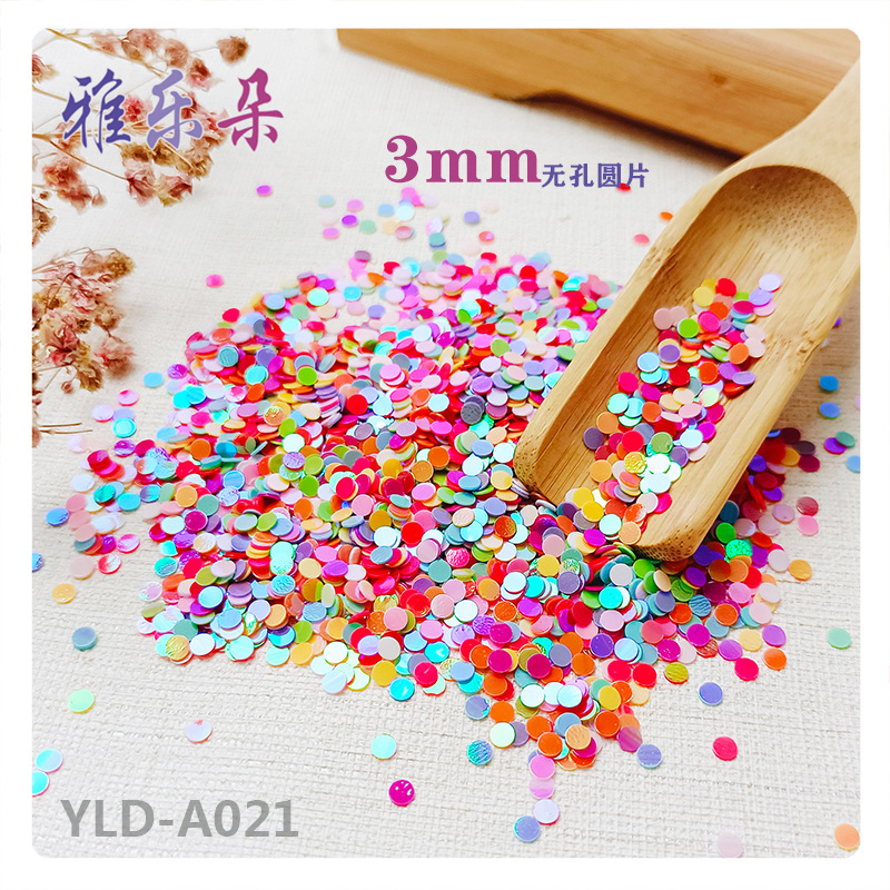 Wholesale Ya Leduo 3mm Non-rous Round Pieces Macaron Bead Stationery Mobile Phone Case Nail Art DIY Sequin Jewelry Aessories Flash Pieces