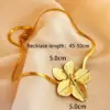 Wholesale PVD Coated Real Gold Plated 18K Gold Flower 304 Stainless Steel Casual Hawaiian Tropical Waterproof Non Tarnish 201 Stainless Steel Pendant Necklace