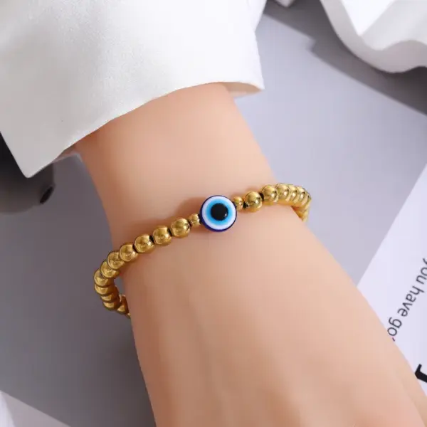 Classic Style Devil's Eye 304 Stainless Steel Bracelets In Bulk