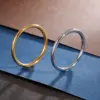 Wholesale Jewelry Fashion Round Titanium Steel 18K Gold Plated Polishing Stainless Steel Rings
