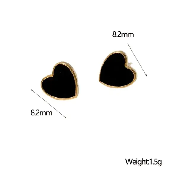 Wholesale 304 Stainless Steel Heart Shape PVD Coated 18K Real Gold Plated 18K Gold Sweet Simple Style Streetwear Waterproof Non Tarnish Plating Ear Studs