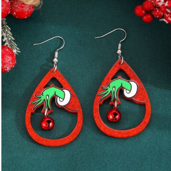 Wholesale Cartoon Santa Claus teardrop-shaped acrylic earrings OLY Exclusive