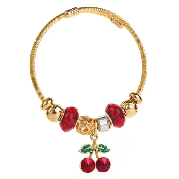 Elegant Sweet Cherry Key 304 Stainless Steel Alloy Bangle In Bulk