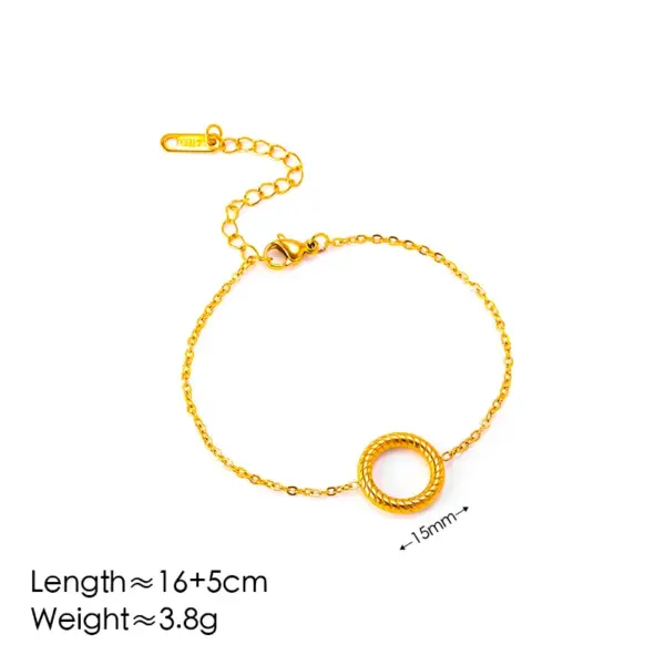 Ion Plating (IP) 18K Gold Plated Round 304 Stainless Steel Vintage Style Simple Style Waterproof Non Tarnish Bracelets Earrings Necklace