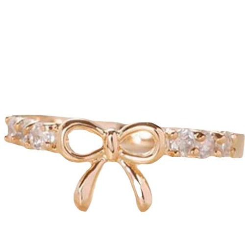 Wholesale Japanese and Korean Jewelry Simple Diamond Bow Ring Handset Finger Ring for Women