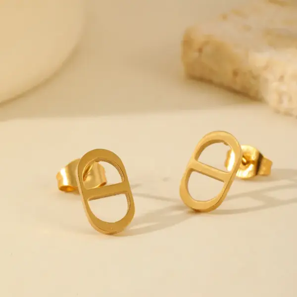 Wholesale Jewelry Basic Simple Style Geometric 304 Stainless Steel Zircon 18K Gold Plated Inlay Jewelry Set Ball Chain