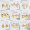 Wholesale 304 Stainless Steel Red Heart Bow Knot PVD Coated Real Gold Plated Gold Plated Casual Modern Style Simple Style Waterproof Non Tarnish Ear Studs