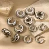 PVD Coated C Shape Water oplets 304 Stainless Steel Simple Style Waterproof Non Tarnish Ear Studs