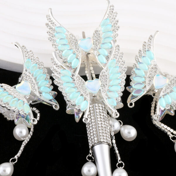 Wholesale Pearl tassel butterfly rhinestone ball can be threaded with straight-hole beads