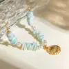 Wholesale PVD Coated Real Gold Plated 18K Gold Starfish Shell 304 Stainless Steel Vacation Marine Style Waterproof Non Tarnish 304 Stainless Steel Pendant Necklace