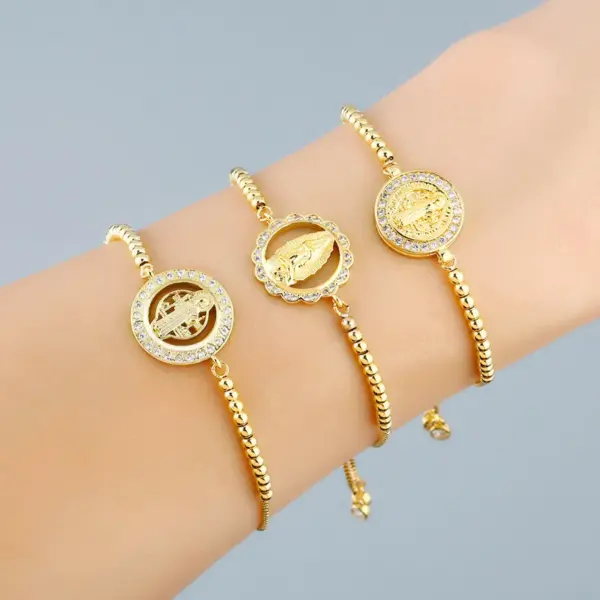 Copper Geometric Artificial Gemstones Copper Bracelets