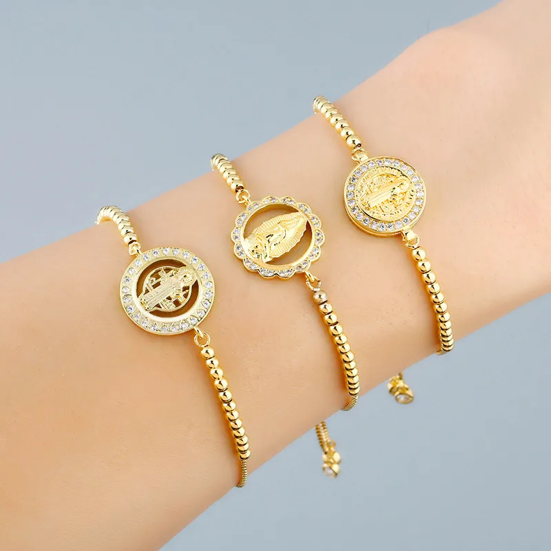 Wholesale Copper Geometric Artificial Gemstones Copper Bracelets