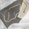 Wholesale 304 Stainless Steel Solid Color PVD Coated 18K Gold Plated Elegant Simple Style Waterproof Non Tarnish Plating Necklace
