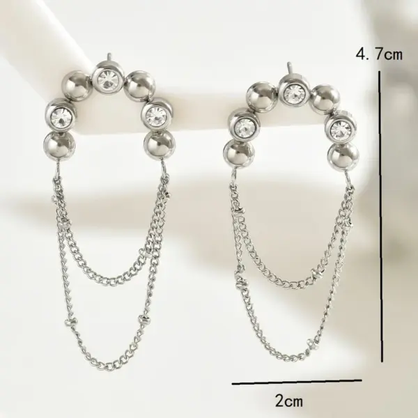 1 Pair Vintage Style French Style Tassel 201 Stainless Steel 18K Gold Plated Drop Earrings