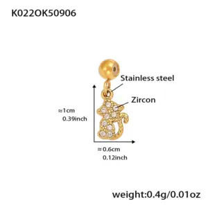 K022-Golden Jingle Cat Zircon Pendant