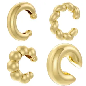 1 Pair Casual Vintage Style Simple Style C Shape Plating Copper 18k Gold Plated Earrings