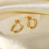 Wholesale Fashion Geometric Plating 304 Stainless Steel No Inlaid PVD Coated Earrings