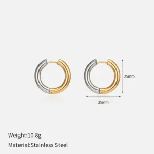 Gold round Earrings