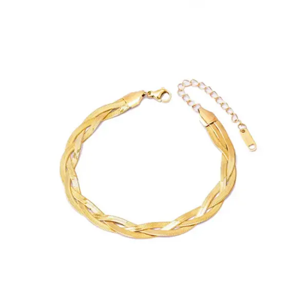 Wholesale Simple Style Solid Color Titanium Steel Plating Gold Plated Bracelets