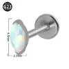 Wholesale 1 Piece Lip Rings Classic Style Colorful Water Droplets G23 Titanium Synthetic Opal Zircon Inlay Synthetic Opal Zircon