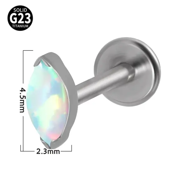 Wholesale 1 Piece Lip Rings Classic Style Colorful Water Droplets G23 Titanium Synthetic Opal Zircon Inlay Synthetic Opal Zircon