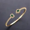Fashion Square Water oplets Copper Inlay Zircon Bangle 1 Piece