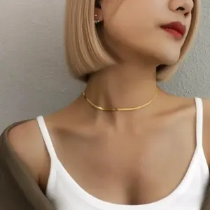 X0692-30+10 Blade Chain-Necklace- / Gold
