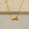 Wholesale PVD Coated 18K Gold Plated Letter Heart Shape 304 Stainless Steel Casual French Style Waterproof Non Tarnish 304 Stainless Steel Pendant Necklace
