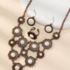 Wholesale Bohemian vintage multi-layered round white and blue pine necklace