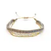 Simple Style Classic Style Color Block Natural Stone Layered Knitting 18k Gold Plated Bracelets