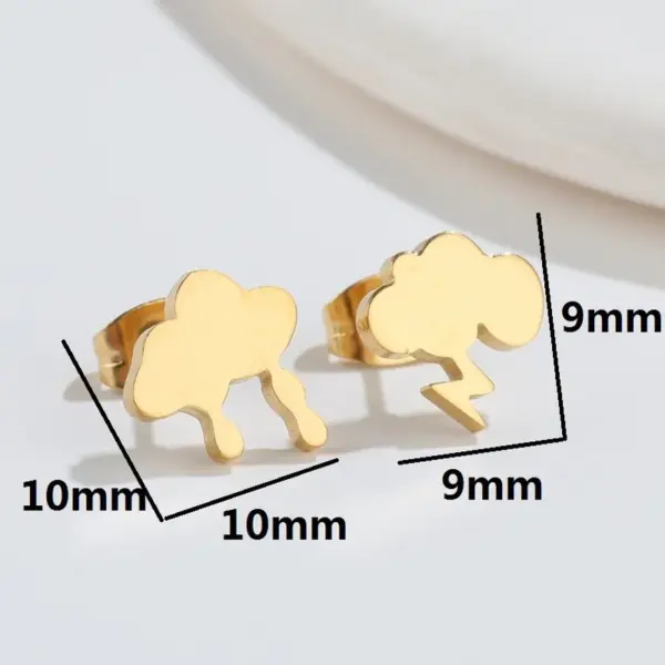 Wholesale PVD Coated 18K Gold Real Gold Plated Geometric 201 Stainless Steel Fashion Waterproof Non Tarnish Ear Studs