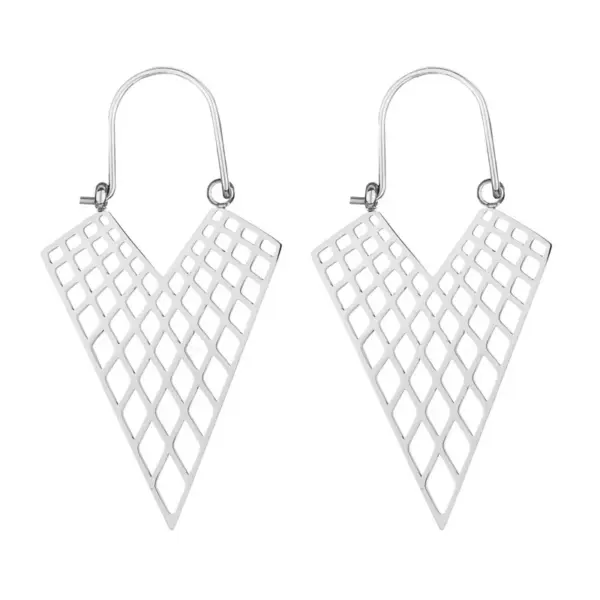 Wholesale PVD Coated Triangle Titanium Steel Exaggerated Waterproof Non Tarnish 304 Stainless Steel Earrings