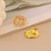 1 Pair Simple Style Round Square Heart Shape 304 Stainless Steel 18K Gold Plated Ear Studs
