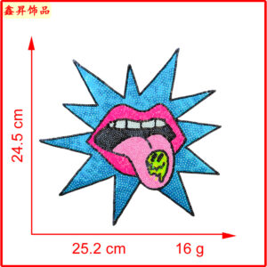 Heated melt glue*blue red*mouth tongue*star*25*25cm
