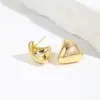 Wholesale 1 Pair Simple Style Triangle Plating Brass 18k Gold Plated Ear Studs