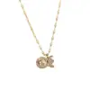 Titanium Steel Copper Artificial Pearl Lady Plating Inlay Animal Flower Zircon Pendant Necklace