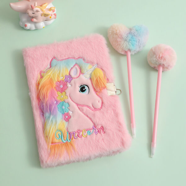 Wholesale Tie-dye heart plush journal pen ballpoint pen