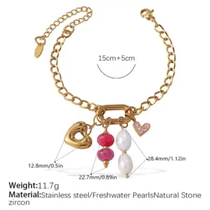 Sl304crg Multi-Accessories Gold Bracelet