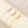 Wholesale PVD Coated 18K Gold Plated Infinity 304 Stainless Steel Basic Simple Style Classic Style Waterproof Non Tarnish 304 Stainless Steel Pendant Necklace