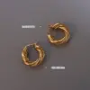 Wholesale PVD Coated Real Gold Plated 18K Gold Geometric 304 Stainless Steel Fashion Waterproof Non Tarnish Earrings