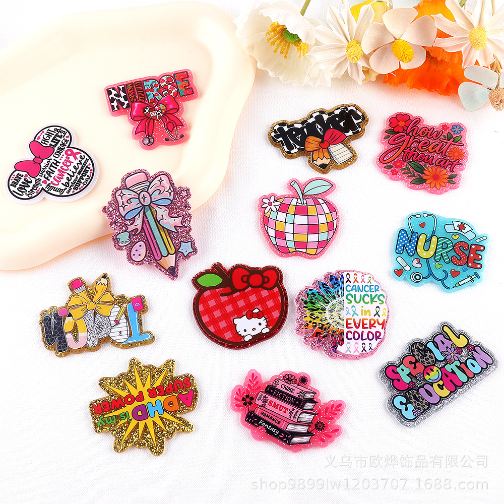 Wholesale Cartoon letter pencil cute aessories acrylic
