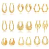 Wholesale 1 Pair Retro Lady U Shape Heart Shape Twist Plating Copper 18k Gold Plated Earrings