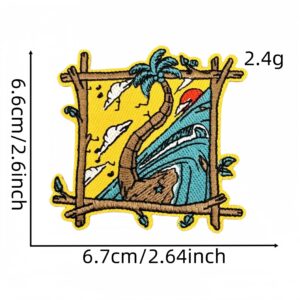 Colorful landscape skull cloth sticker 1#