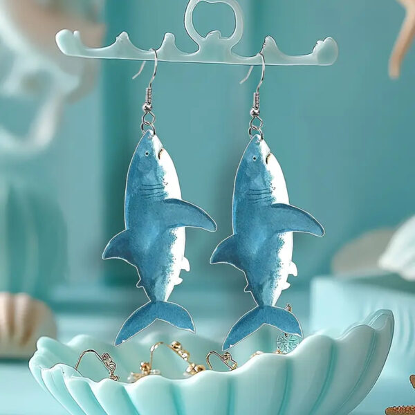 Wholesale Marine shark acrylic pendant earrings
