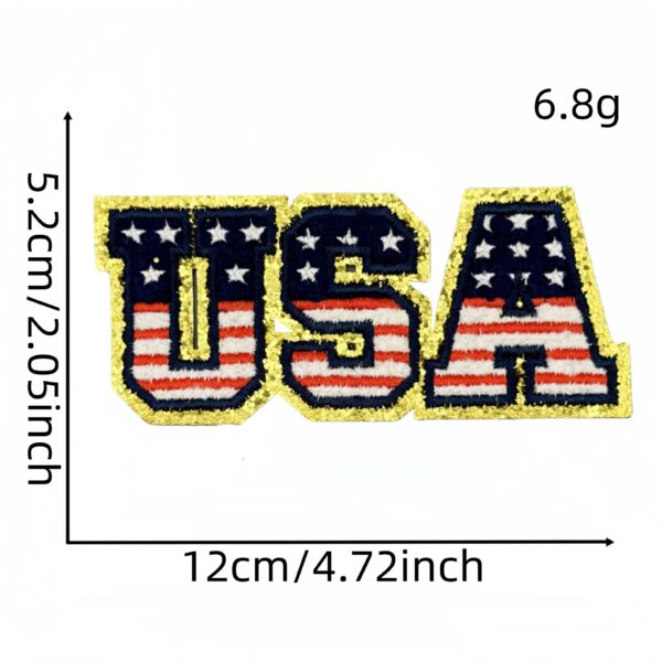 oly-1628c115168dd20d923037822907cab6 Wholesale In-Stock Chenille Independence Day Letter Patches Badges Patches Clothing Aessories Towel Embroidery Aessories Manufacturer