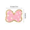 Wholesale Chenille Bow Cloth Patch Plush Embroider Patch Seam-Free Washable Cute Patch Embroider Decorative Cloth Patch