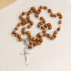 Wholesale Color-made Wooden Beads Cross Rosary Communion Baptism