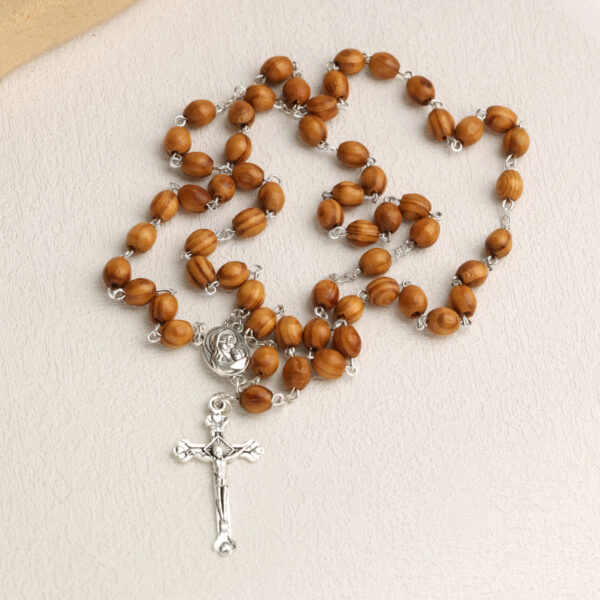 Wholesale Color-made Wooden Beads Cross Rosary Communion Baptism